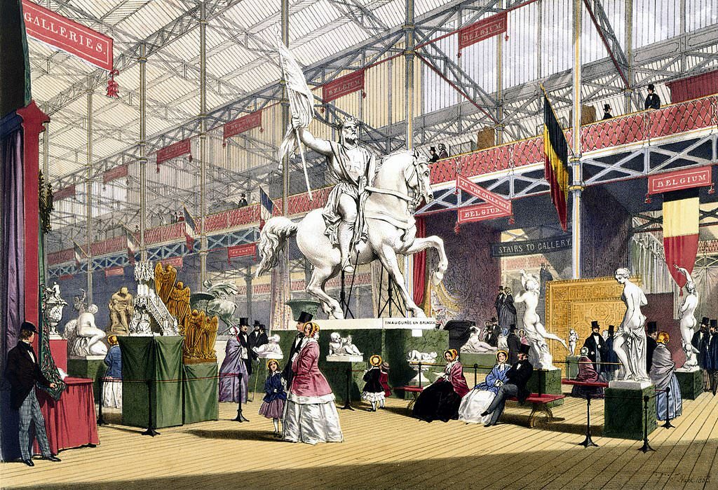 #92 Belgian stand at the Great Exhibition, Crystal Palace, London, 1851.