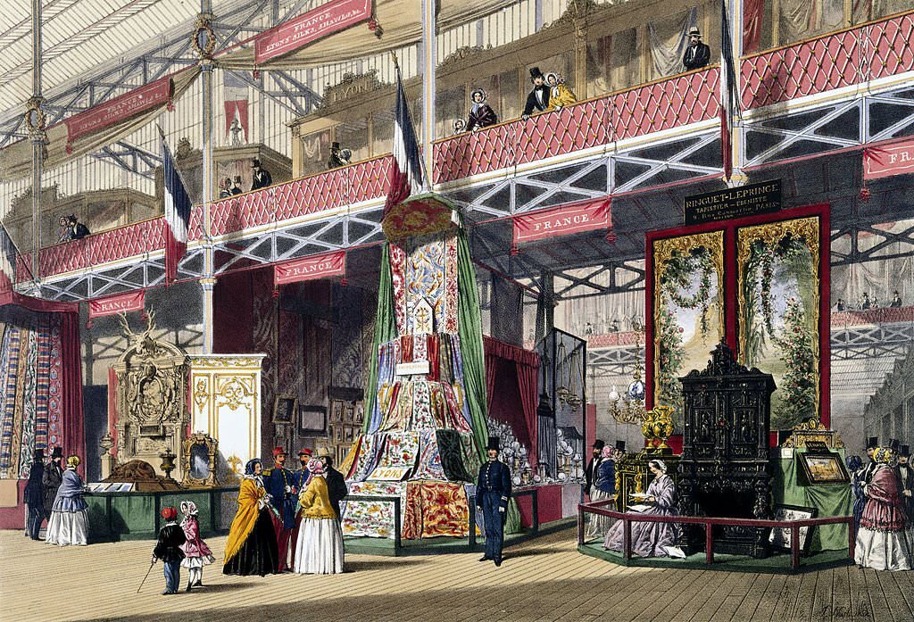#96 French No 1 stand at the Great Exhibition, Crystal Palace, London, 1851.