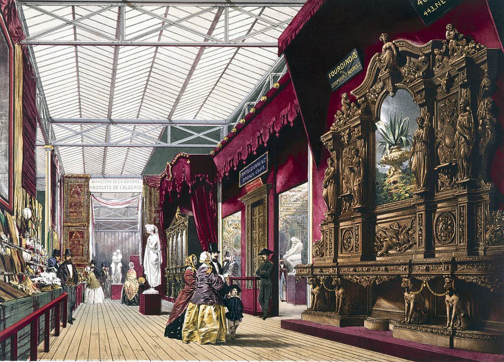 #97 French No 2 stand at the Great Exhibition, Crystal Palace, London, 1851.