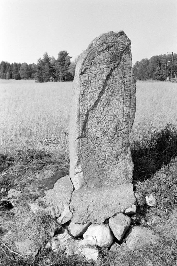 #9 Runestone near Old Uppsala, 1969.