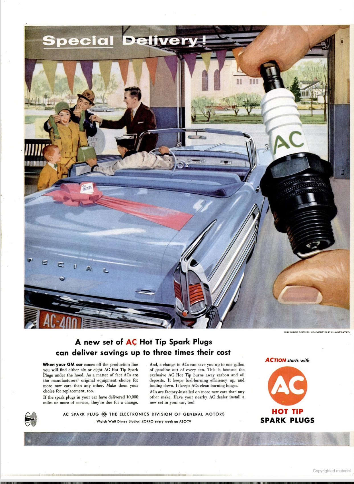 Vintage AC Spark Plugs ads from the 1950s and 1960s Vintage Ads