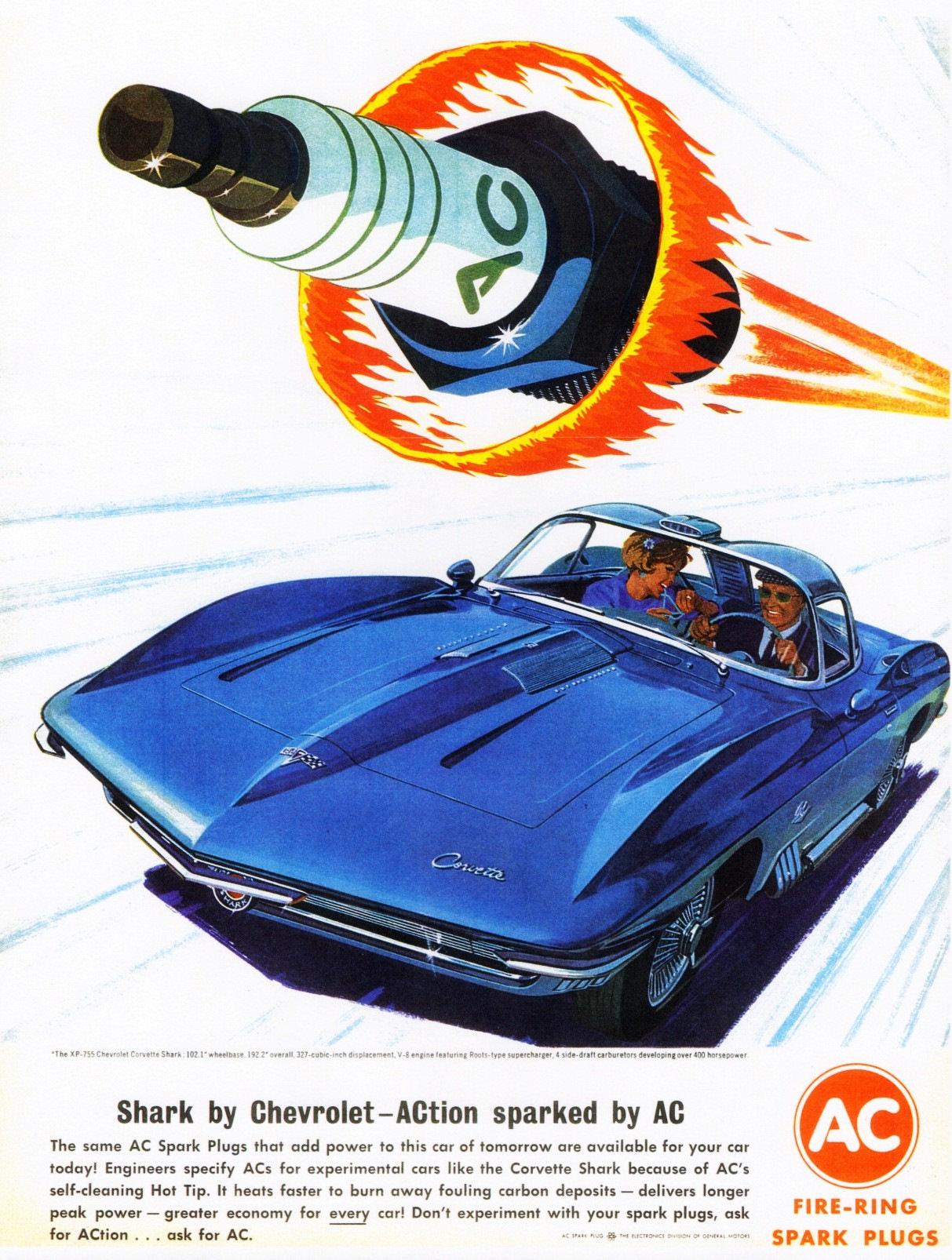 Vintage AC Spark Plugs ads from the 1950s and 1960s Vintage Ads