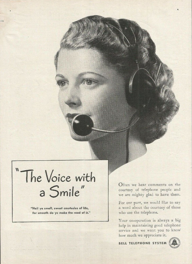 The Voice with a Smile: Vintage Bell Telephone System ads from Between the 1930s and 1950s Vintage