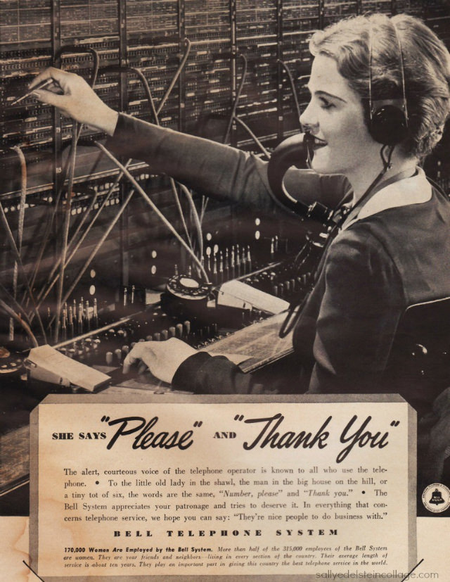 The Voice with a Smile: Vintage Bell Telephone System ads from Between the 1930s and 1950s Vintage