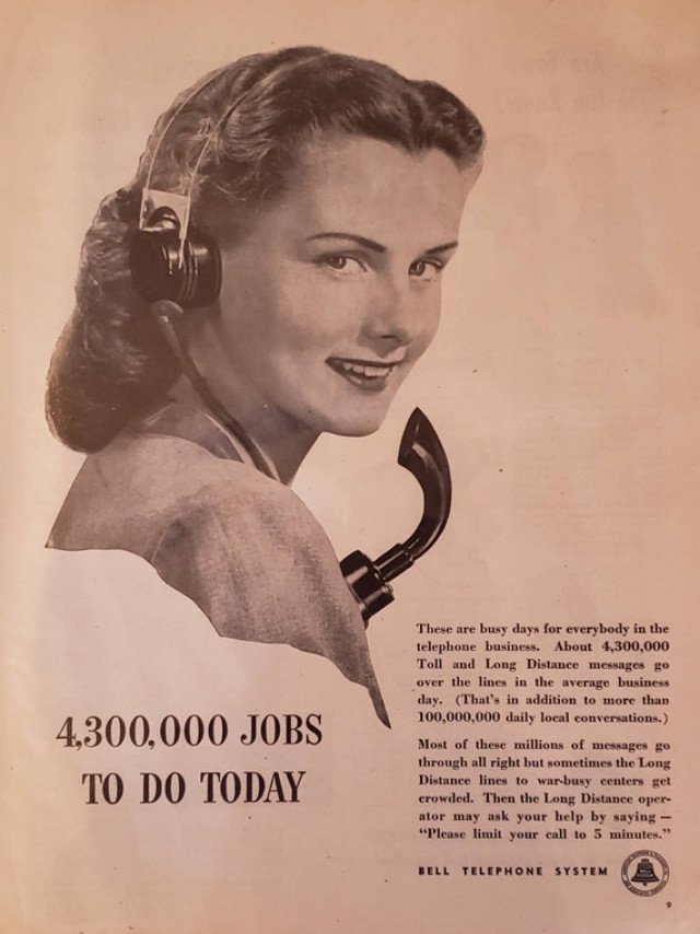 The Voice with a Smile: Vintage Bell Telephone System ads from Between the 1930s and 1950s Vintage