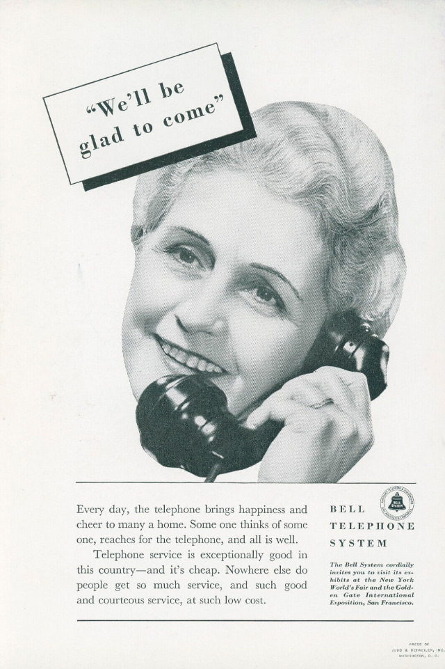 The Voice with a Smile: Vintage Bell Telephone System ads from Between the 1930s and 1950s Vintage A