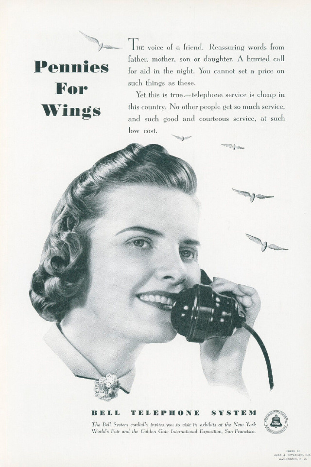 The Voice with a Smile: Vintage Bell Telephone System ads from Between the 1930s and 1950s Vintage A