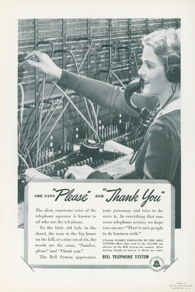 The Voice with a Smile: Vintage Bell Telephone System ads from Between the 1930s and 1950s Vintage A