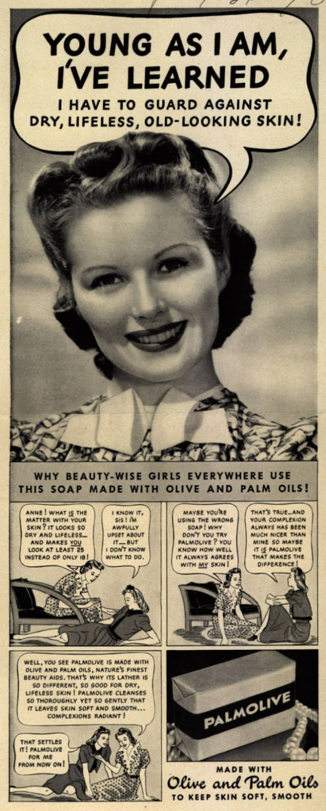 When the Right Soap was Necessary to save the Marriage, Vintage Palmolive Soap ads from the 1930s and 1940s