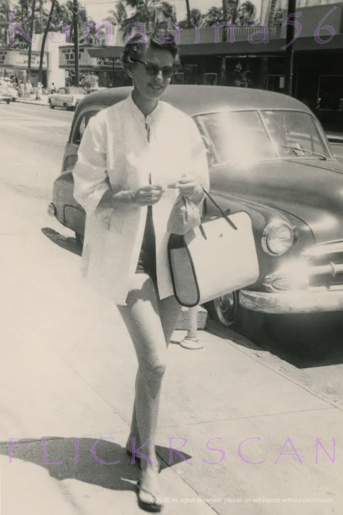 #68 Sunglass Lady Kalakaua Ave, 1957.