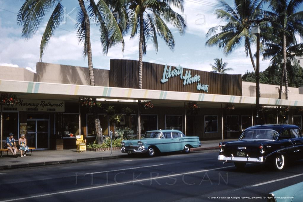 #74 Liberty House Waikiki department store on Kalakaua Avenue, 1961.