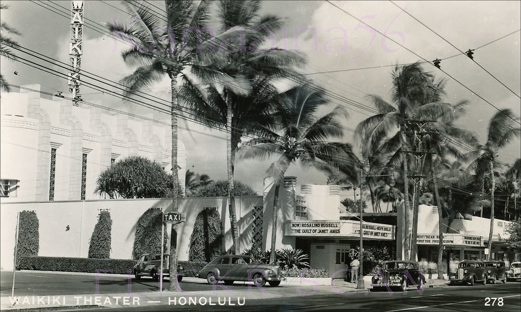 #21 Art Deco Waikiki Theater on Kalakaua Avenue in the center of Waikiki, 1947