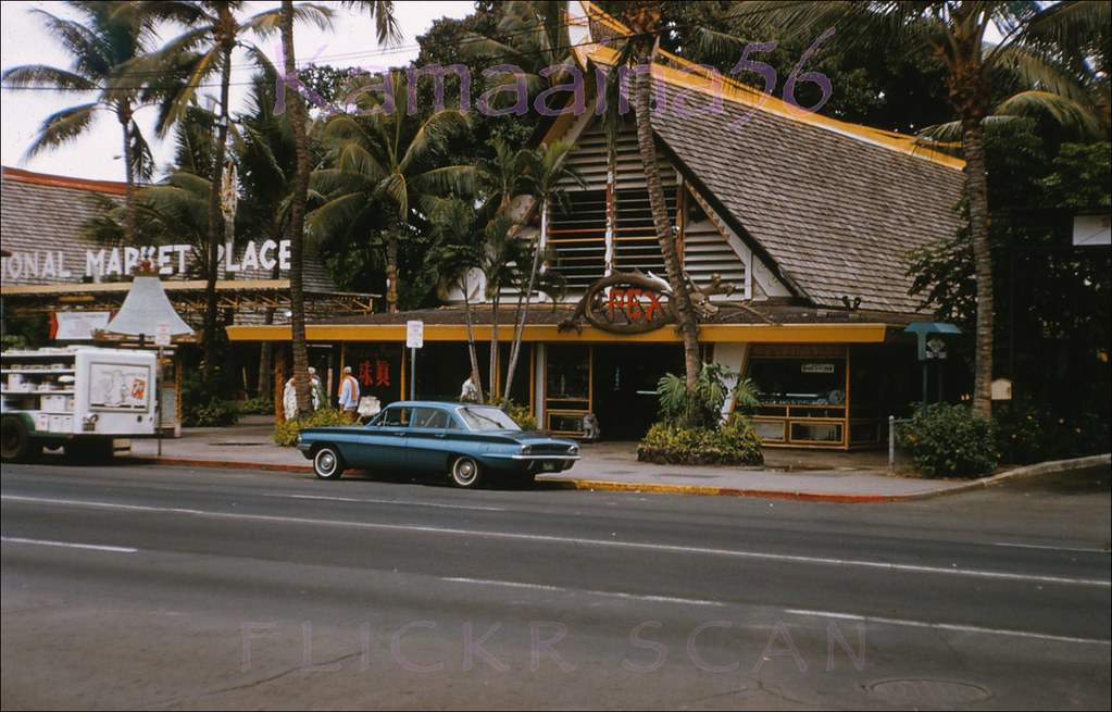 #90 International Market Place on Kalakaua Avenue in the center of Waikiki, 1962