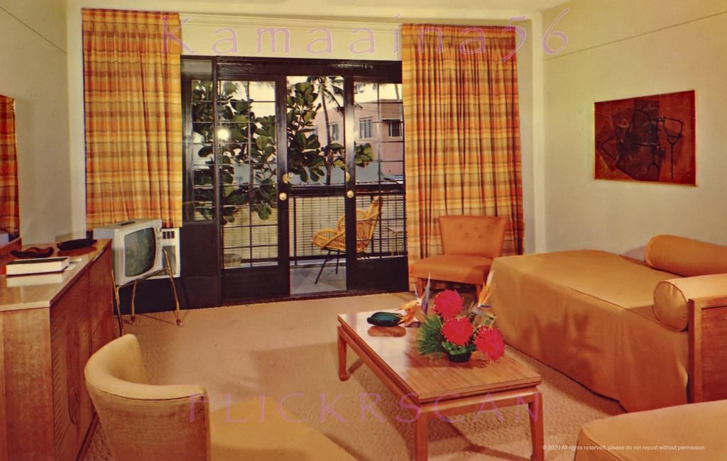 #180 Located at 314 Beach Walk at Waikiki’s Kalakaua Avenue according to the Travel Supplement of the May issue of Paradise of the Pacific, 1950s