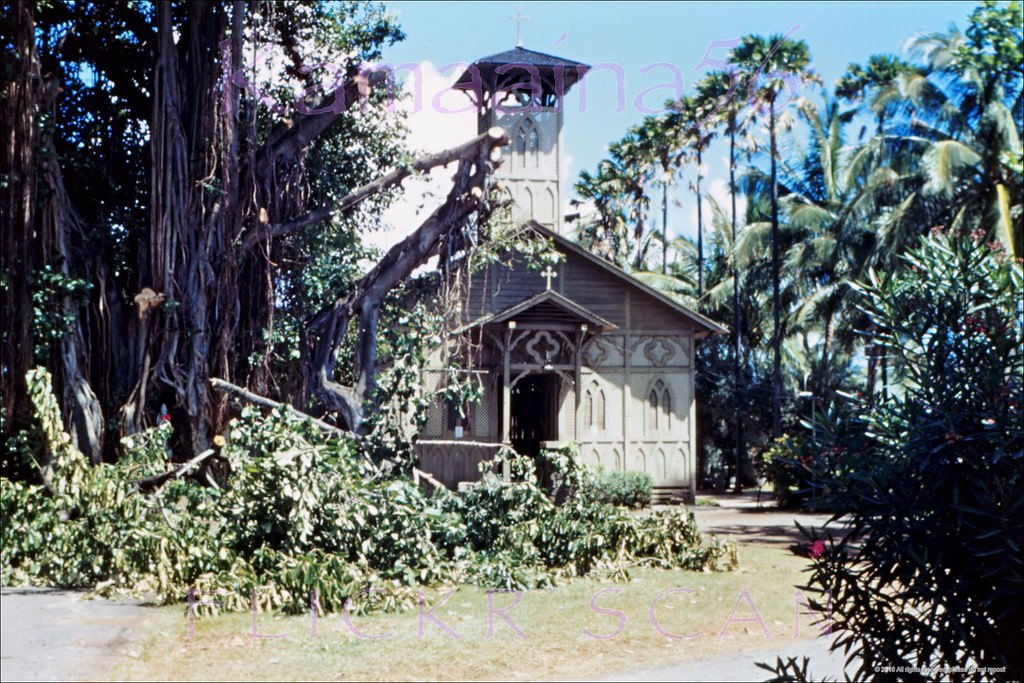 #48 St. Augustine’s Catholic Church on the NW corner of Kalakaua and Ohua Avenues in Waikiki, 1949.