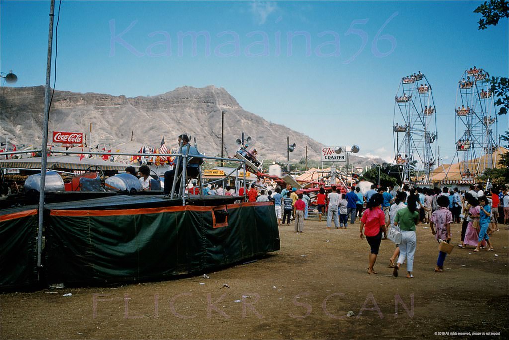 #187 Occasion not identified but almost certainly the 50th State Fair in Kapiolani Park next to Diamond Head, 1961