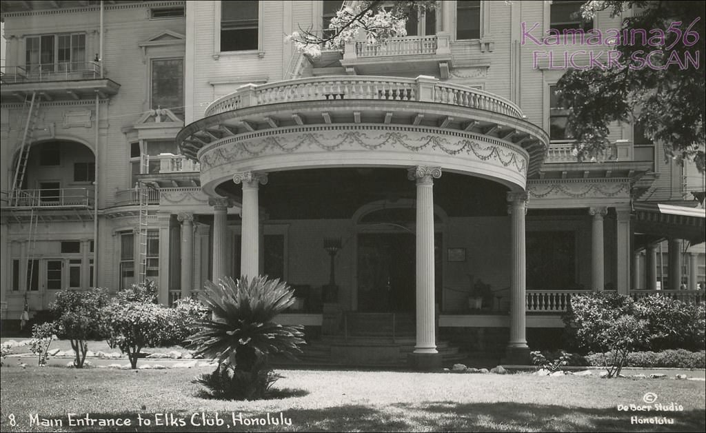 #54 Waikiki Elks Club Main Entrance, 1940s