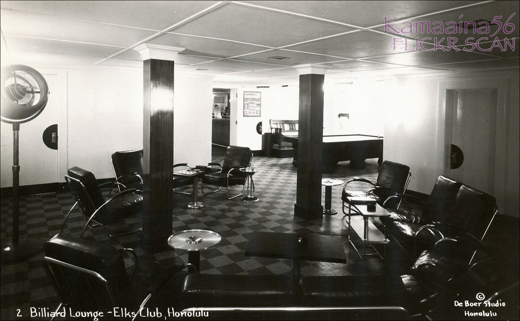 #55 Waikiki Elks Club Billiards Lounge, 1940s