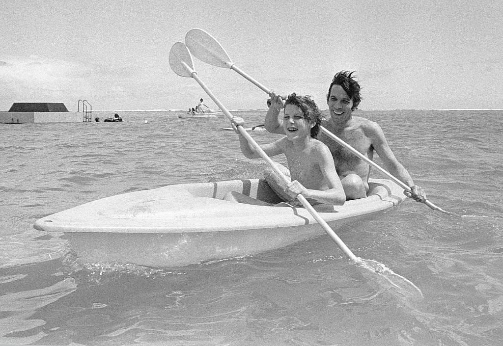 #6 13 year-old Adam Nimoy and Leonard Nimoy, enjoying the surf at Waikiki, 1970