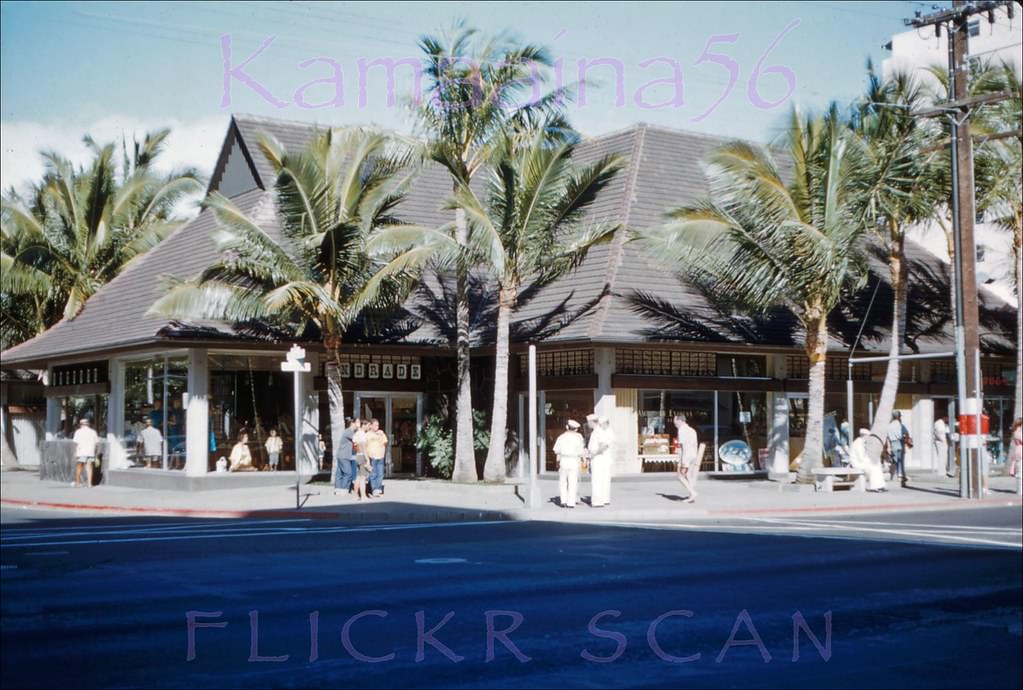 #24 Andrade’s menswear on the northeast corner of Kalakaua Avenue and Kaiulani in Waikiki, 1960.