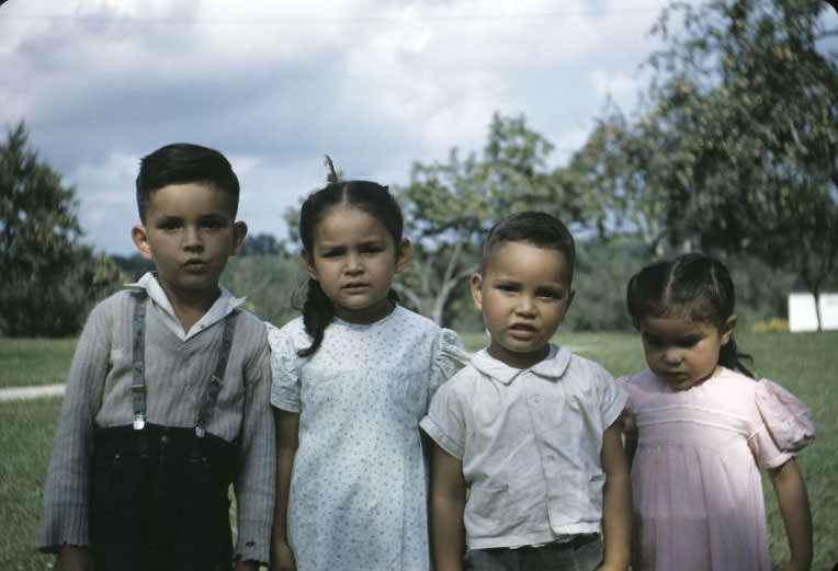 #16 Children, Bethany Indian Mission, Wittenberg, Wisconsin, 1953