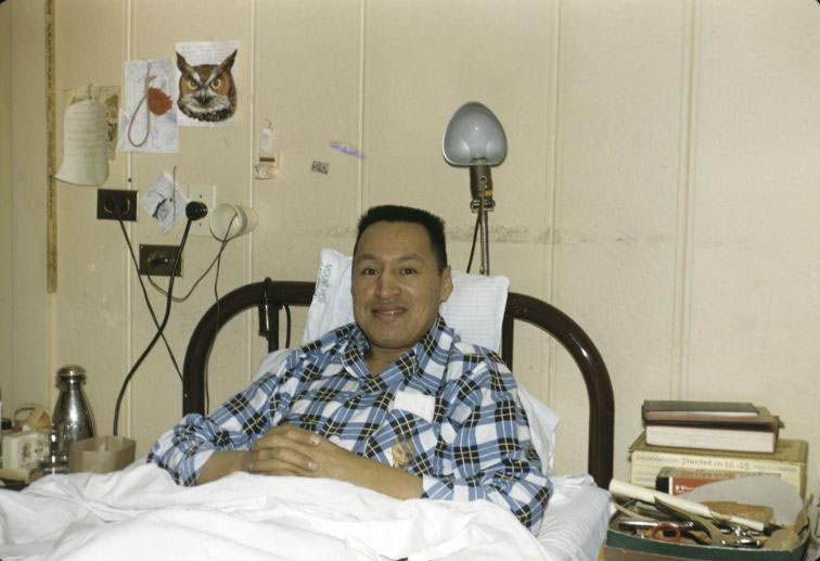 #36 Man in hospital bed, Bethany Indian Mission, Wittenberg, Wisconsin, 1953
