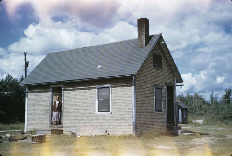 #4 Cabin of Mr and Mrs John C Decorah, Bethany Indian Mission, Wittenberg, Wisconsin, 1953