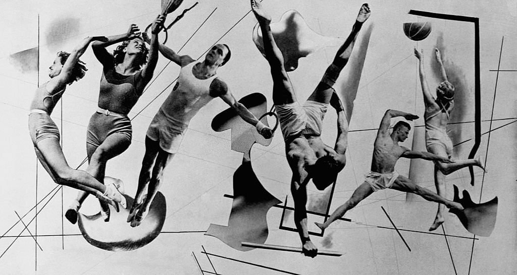#106 A sports collage photomural at the WPA Community and Health Building, part of the 1939 World’s Fair in New York City.
