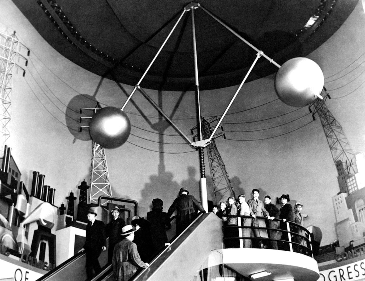 #14 Visitors ascend the “electric stairway” in the Hall of Power at the Westinghouse Building at the World’s Fair, on May 8, 1939.