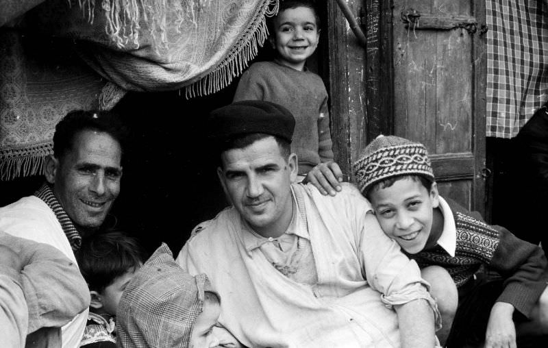 #64 Men and boys in Jewish Quarter of Marrakech, 1960s