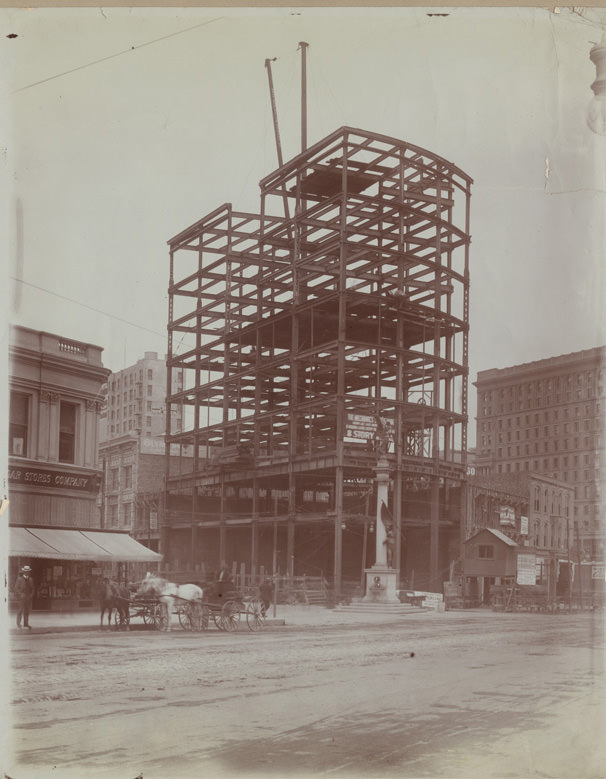 #36 Construction of the Mechanics Savings Bank building, 1906