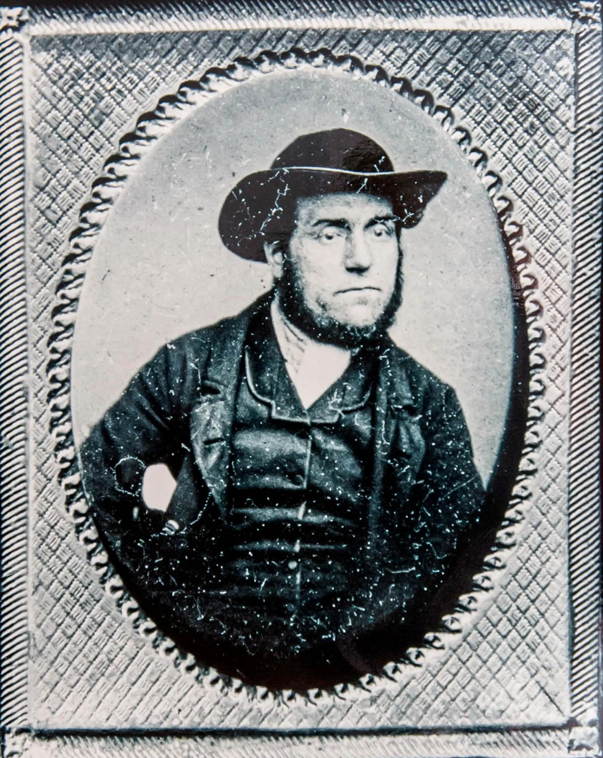 #6 A mugshot of an unknown man from between 1850-70.