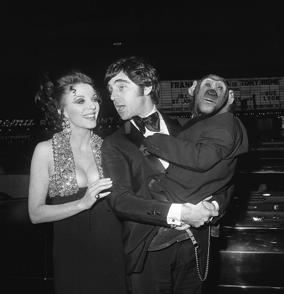 #6 Anthony Newley and Joan Collins with Chimp