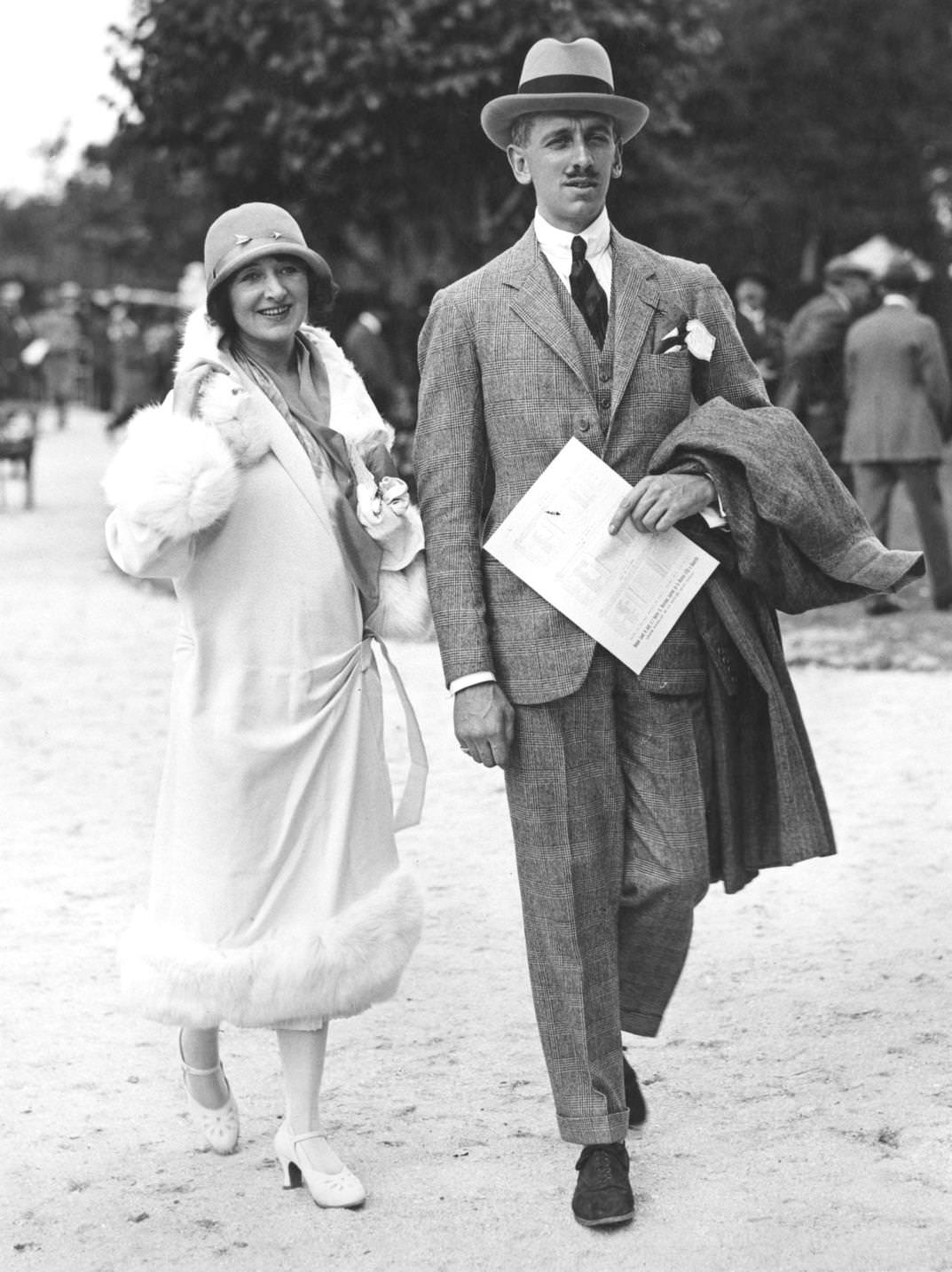 #143 Captain Weldon Champneys with his wife at Deauville, Normandy, France, 26th August 1924.