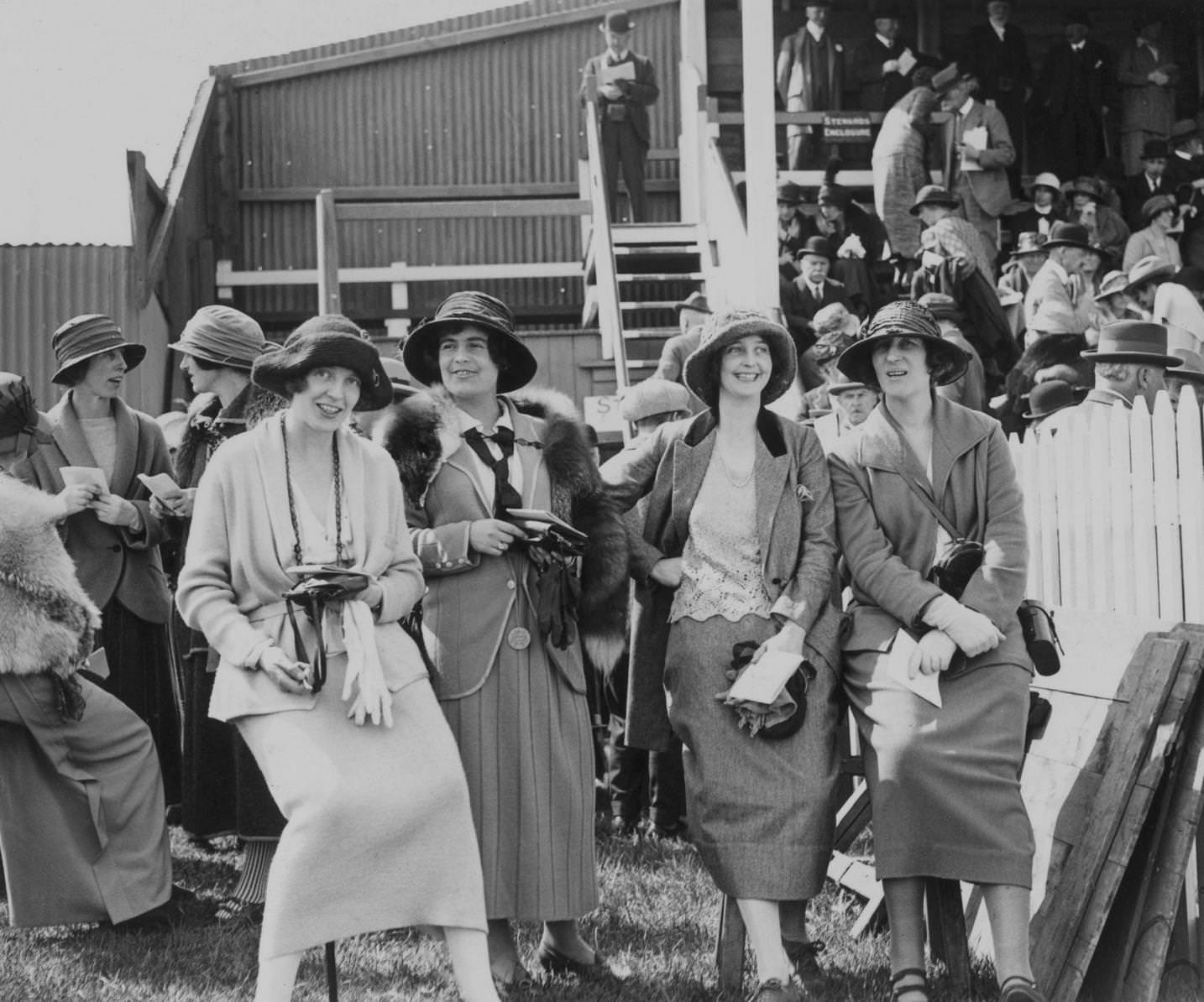 #78 A group of women resting by a pavilion at Cowes Regatta, an annual maritime event held off the Isle of Wight, 1923