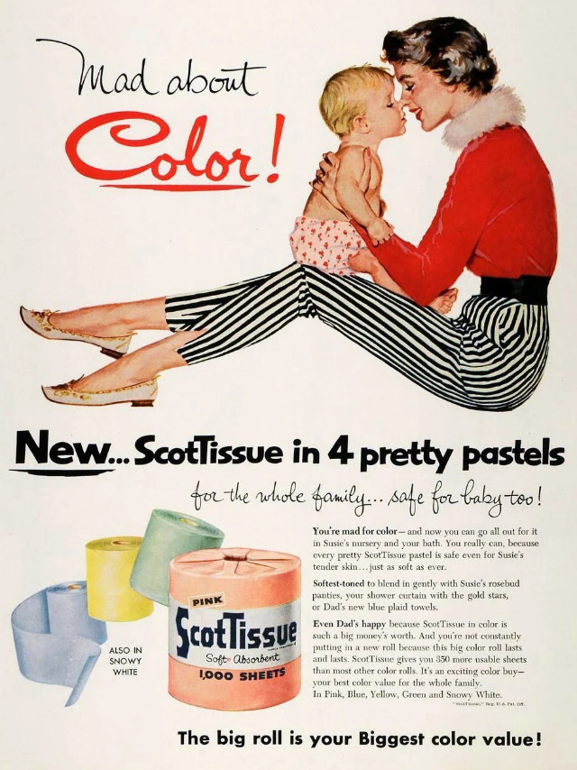#17 The Lost era of Colored Toilet Papers from the 1950s to 1970s #17 Vintage Ads