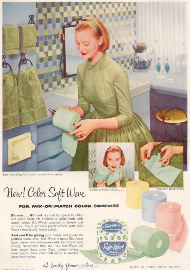 #4 The Lost era of Colored Toilet Papers from the 1950s to 1970s #4 Vintage Ads