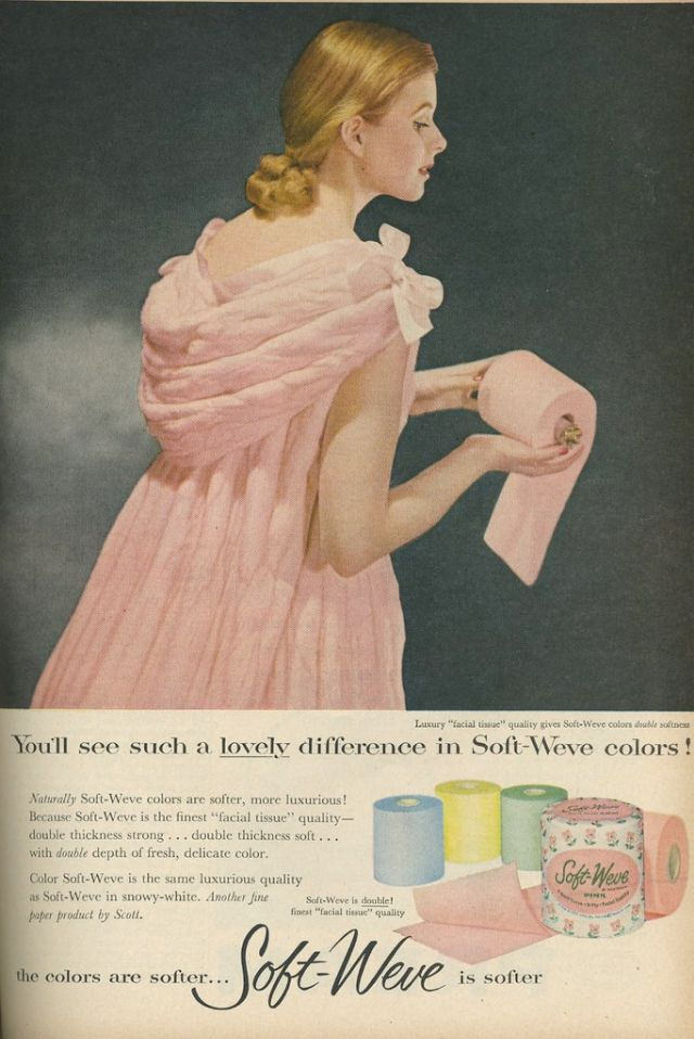 #5  The Lost era of Colored Toilet Papers from the 1950s to 1970s #5 Vintage Ads