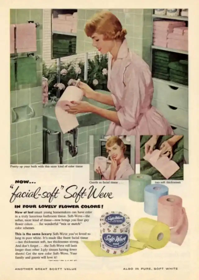 #6  The Lost era of Colored Toilet Papers from the 1950s to 1970s #6 Vintage Ads