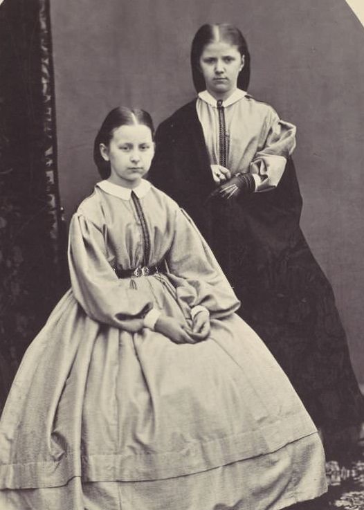 #34 Two Girls in crinoline, 1860