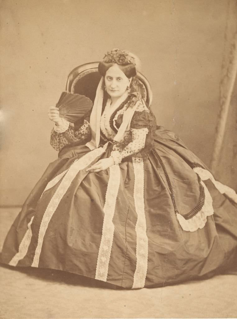 #58 La Comtesse Seated with Fan, 1860s