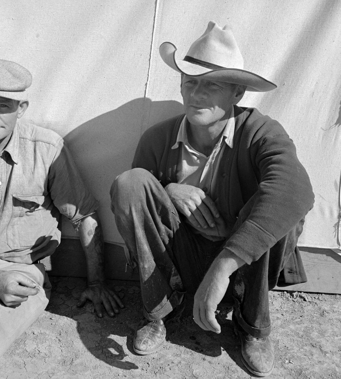 #98 Migrant worker in camp, California, 1939