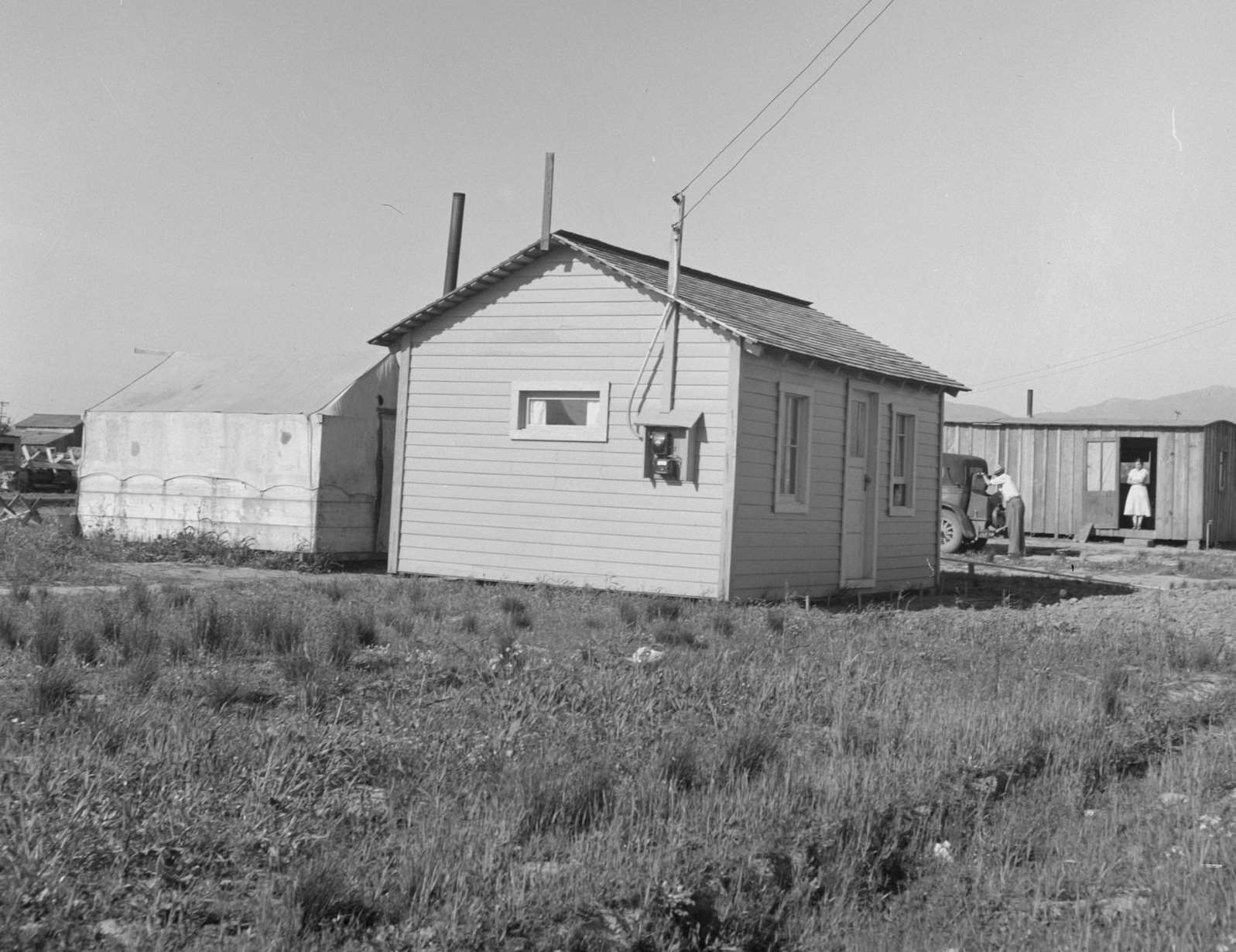 #101 Housing for rapidly growing settlement of lettuce workers on fringes of town. Salinas, California, 1939