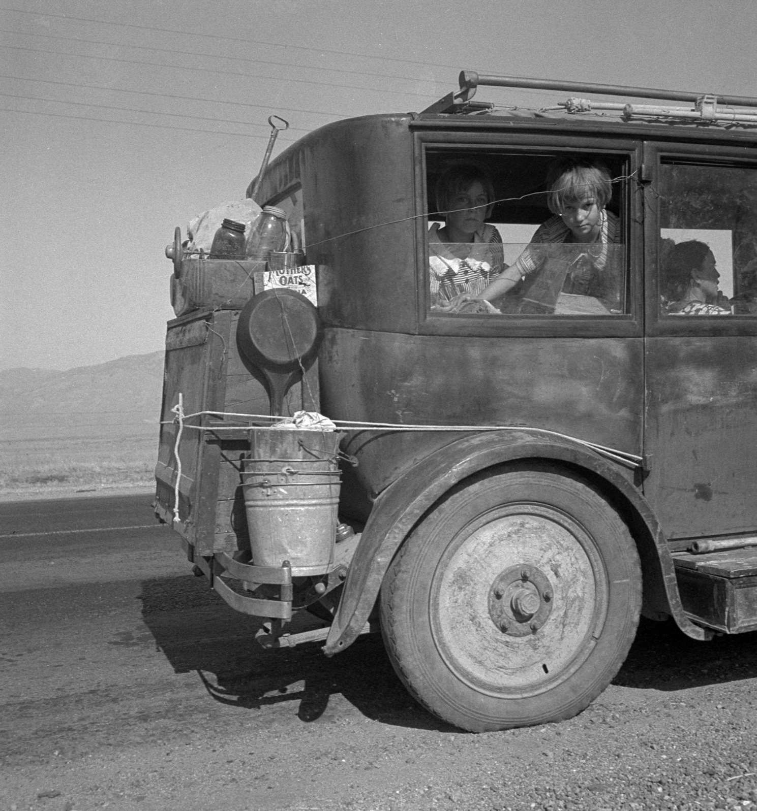 #58 Drought refugees from Abilene, Texas, following the crops of California as migratory workers, 1930s