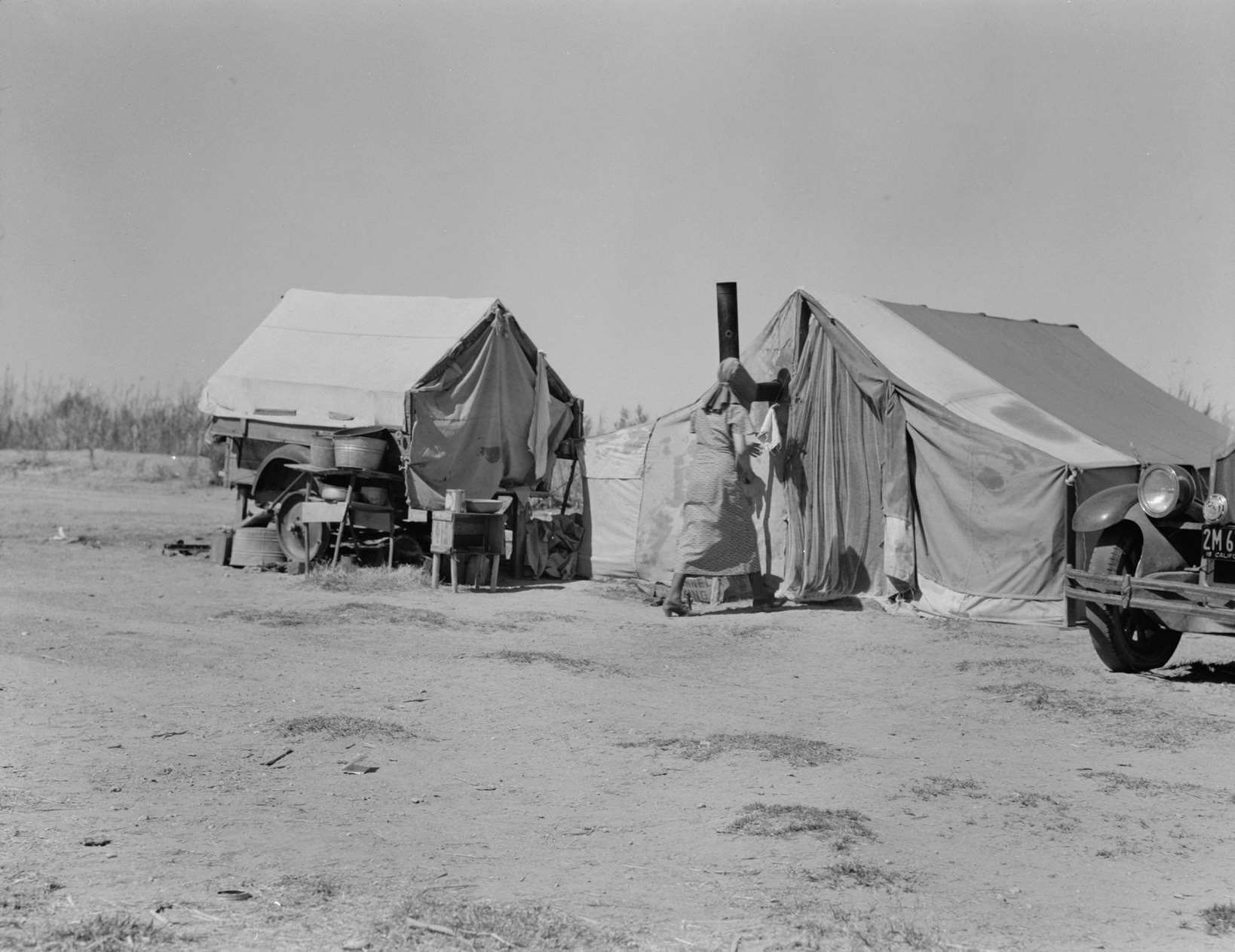 #8 Home of a dust bowl refugee in California, 1932
