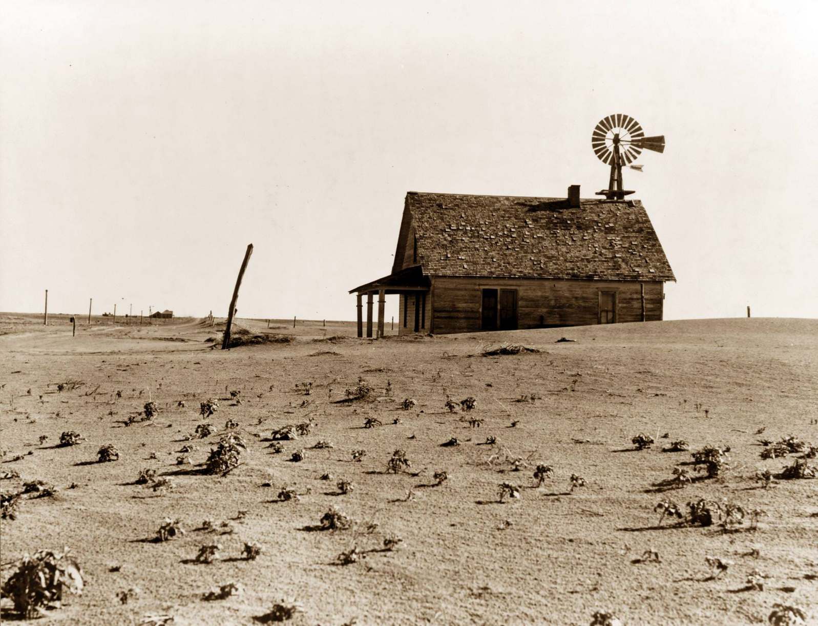 #79 Dust Bowl Farm in Coldwater District, north of Dalhart, Texas. This house is occupied; most of the houses in this district have been abandoned, 1938