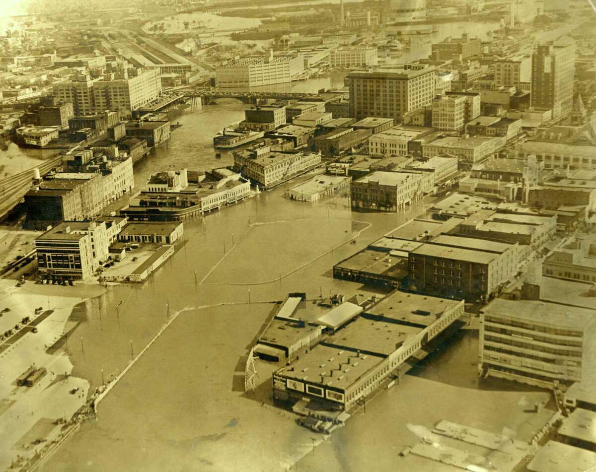 #1 Downtown Houston after Buffalo Bayou flooding, 1935