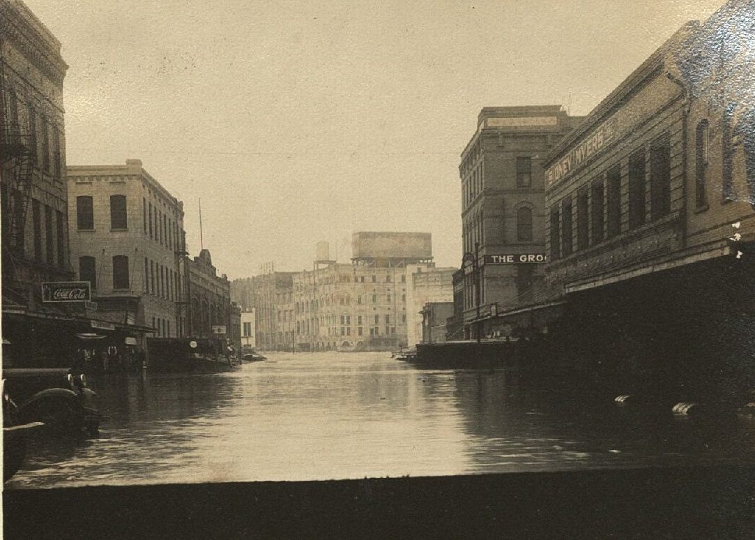 #6 Flooded street in Downtown Houston, 1935