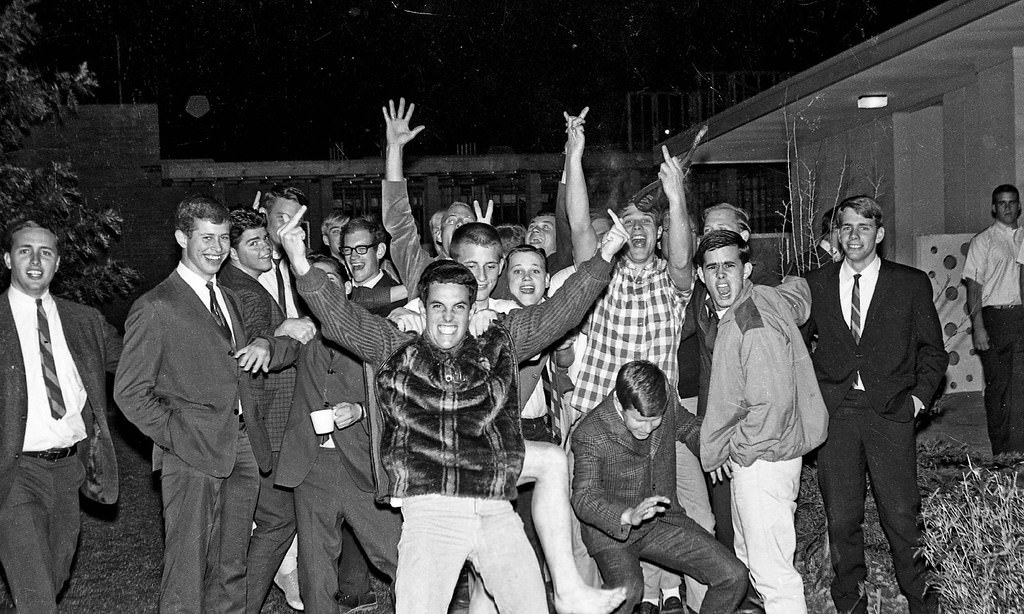 #117 Weekend bash at one of men’s dorms, 1967