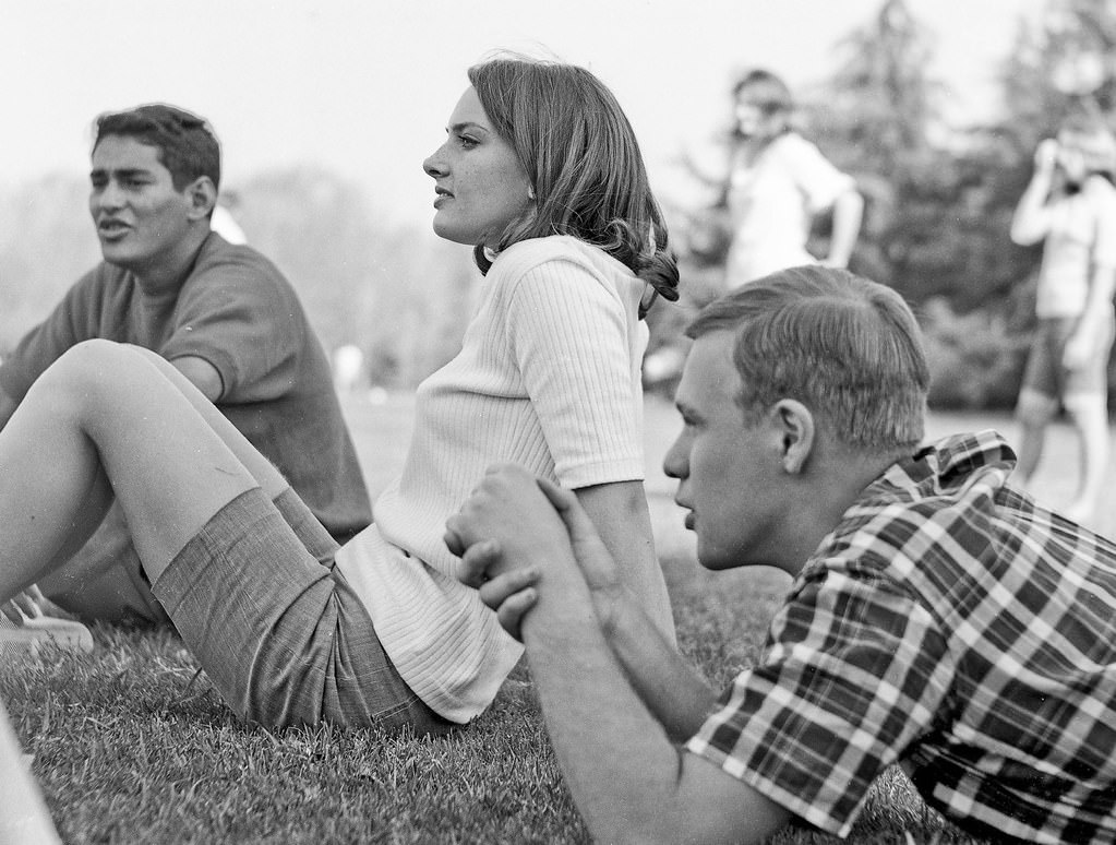 #123 Picnic with coeds, spring of 1966, Fresno State College